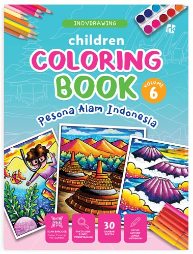 Children Coloring Book Volume 6 Pesona Alam Indonesia