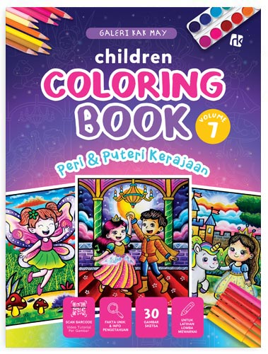 children coloring book peri puteri kerajaan